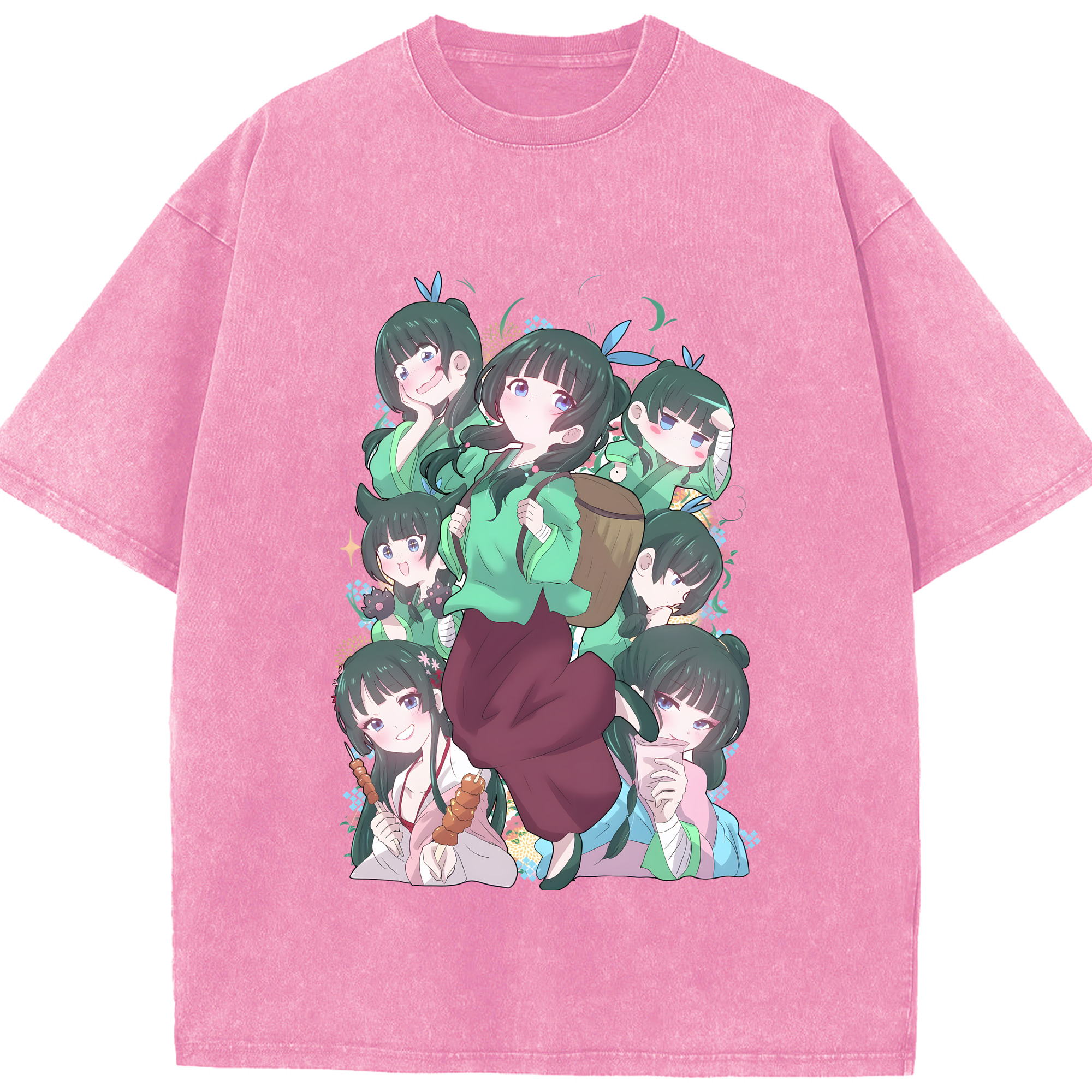 （画像用） 薬屋のひとりごと The Apothecary Diaries 綿100% ヴィンテージ風 半袖Tシャツ（フロントプリント）